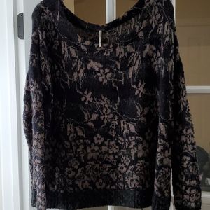 Free People black and brown knit sweater